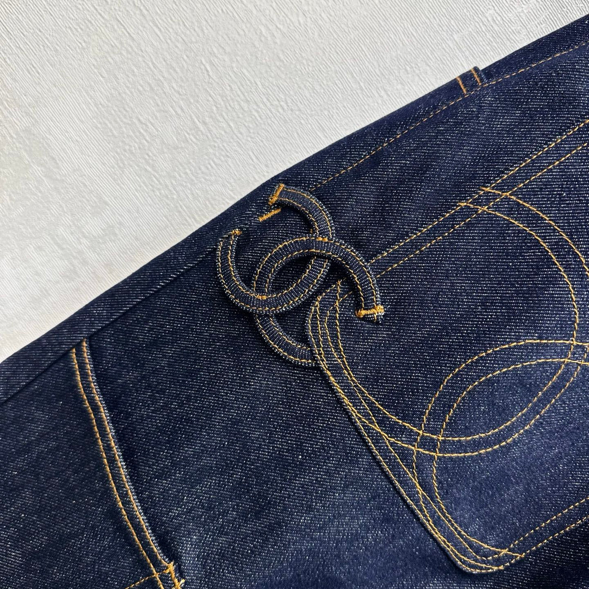 Embroidered Straight-Leg Denim Trousers