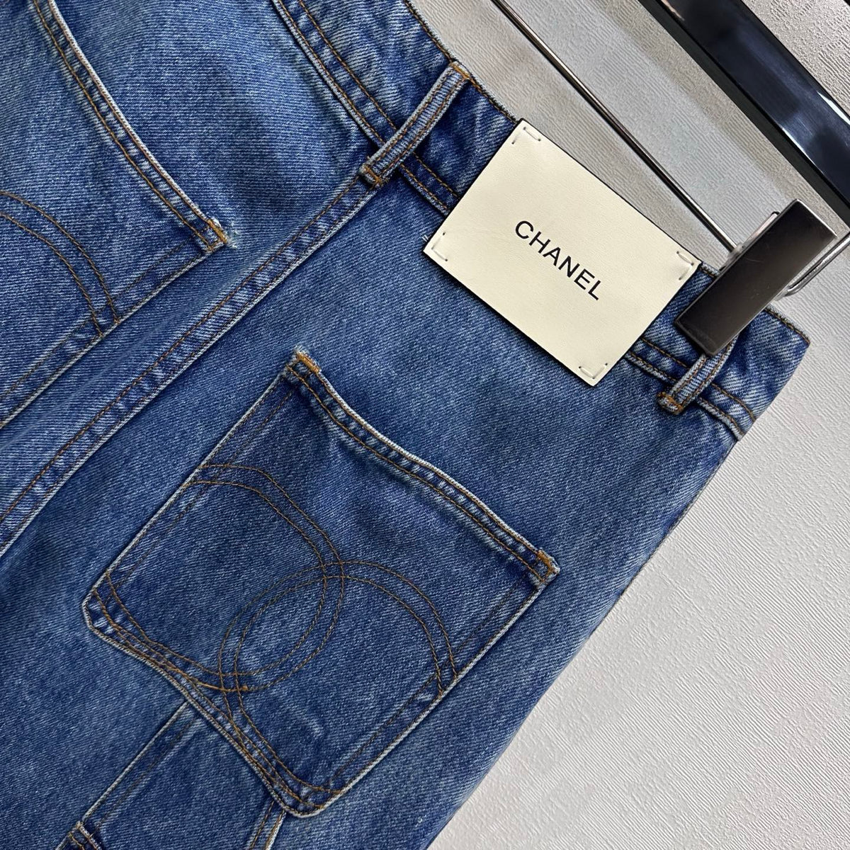 Embroidered Straight-Leg Denim Trousers