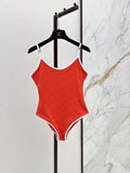Textured Plaid One-Piece Swimsuit