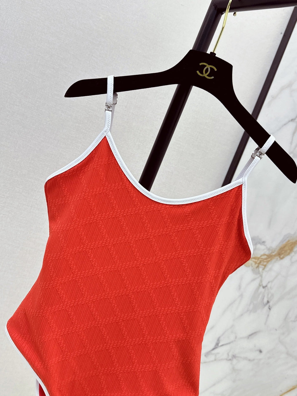 Textured Plaid One-Piece Swimsuit