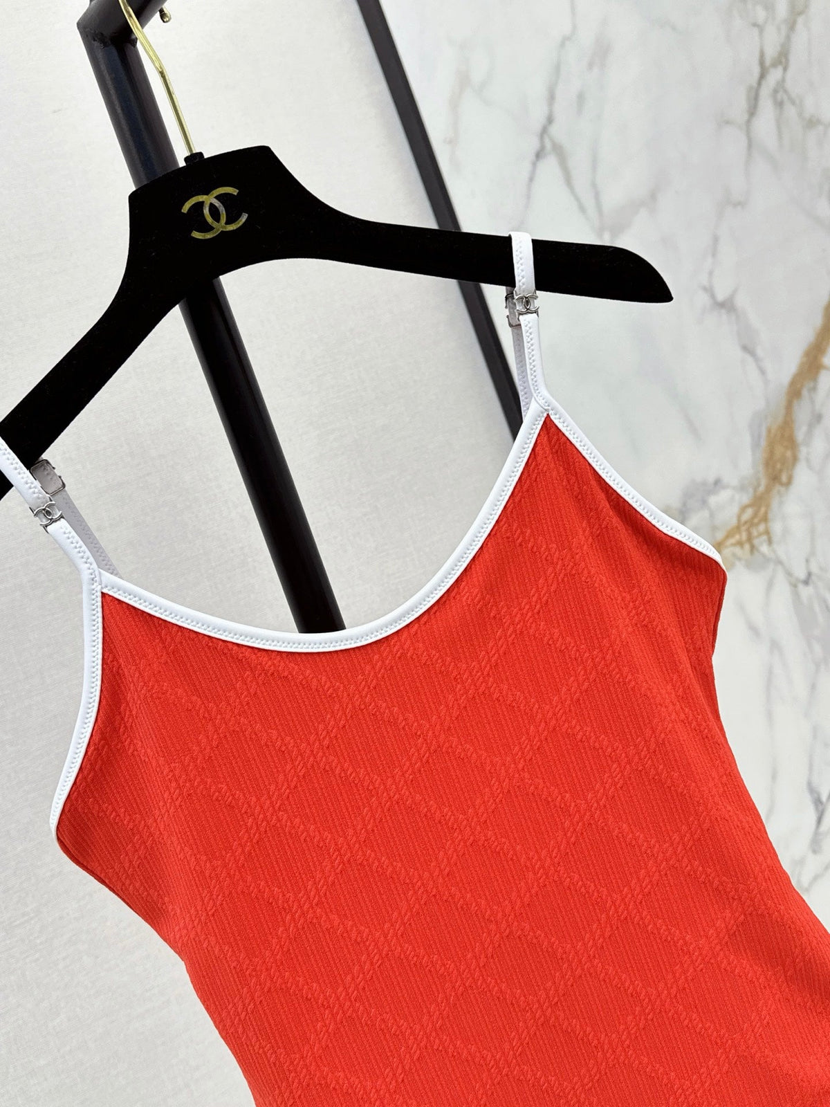 Textured Plaid One-Piece Swimsuit