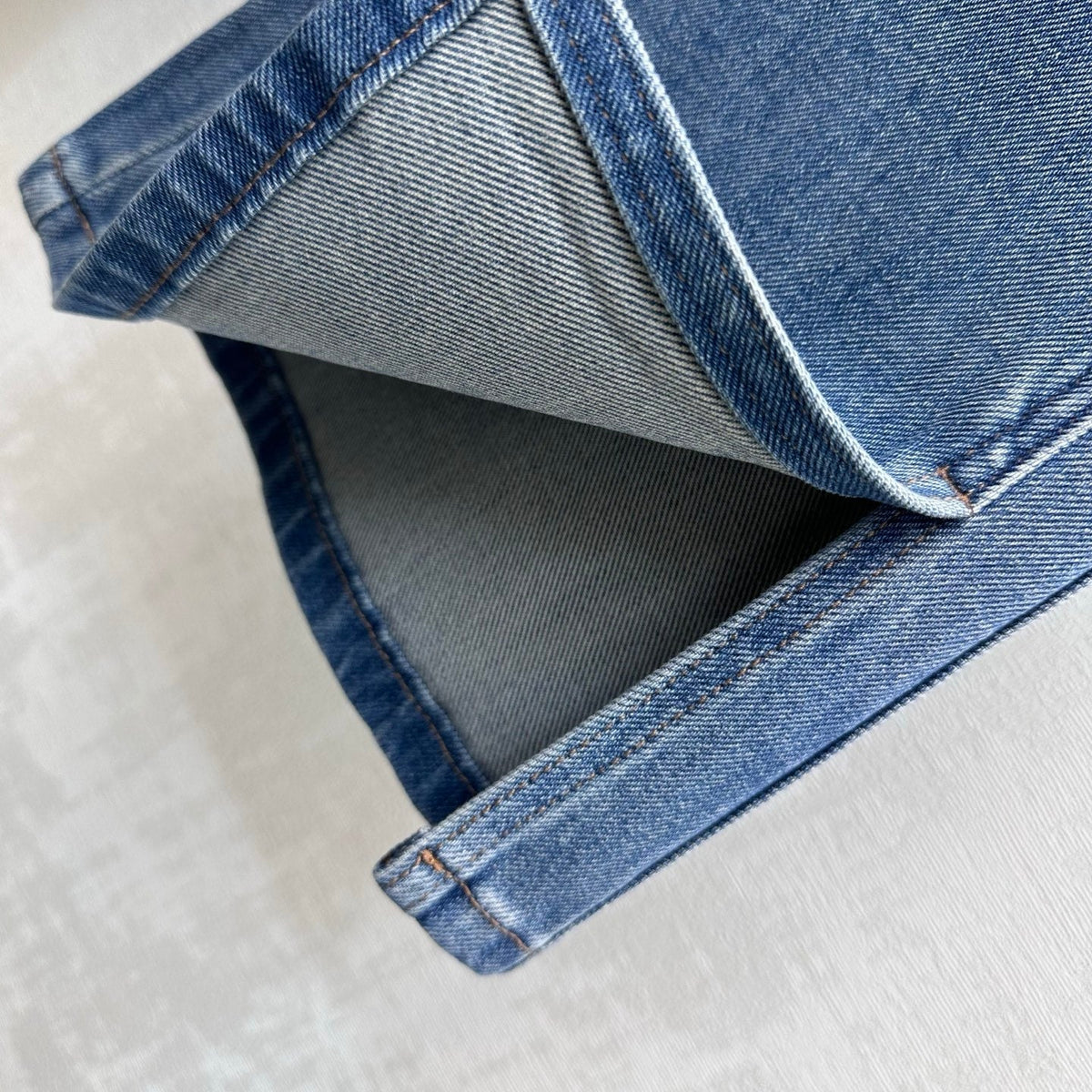 Leather-Patch Bootcut Denim Trousers
