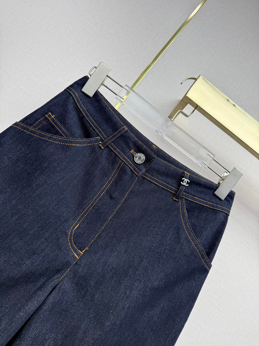Embroidered Straight-Leg Denim Trousers