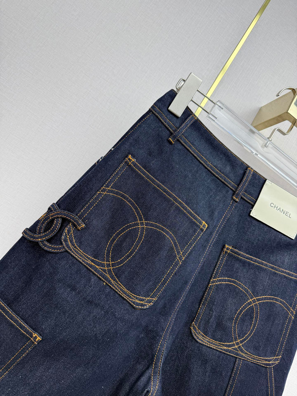 Embroidered Straight-Leg Denim Trousers