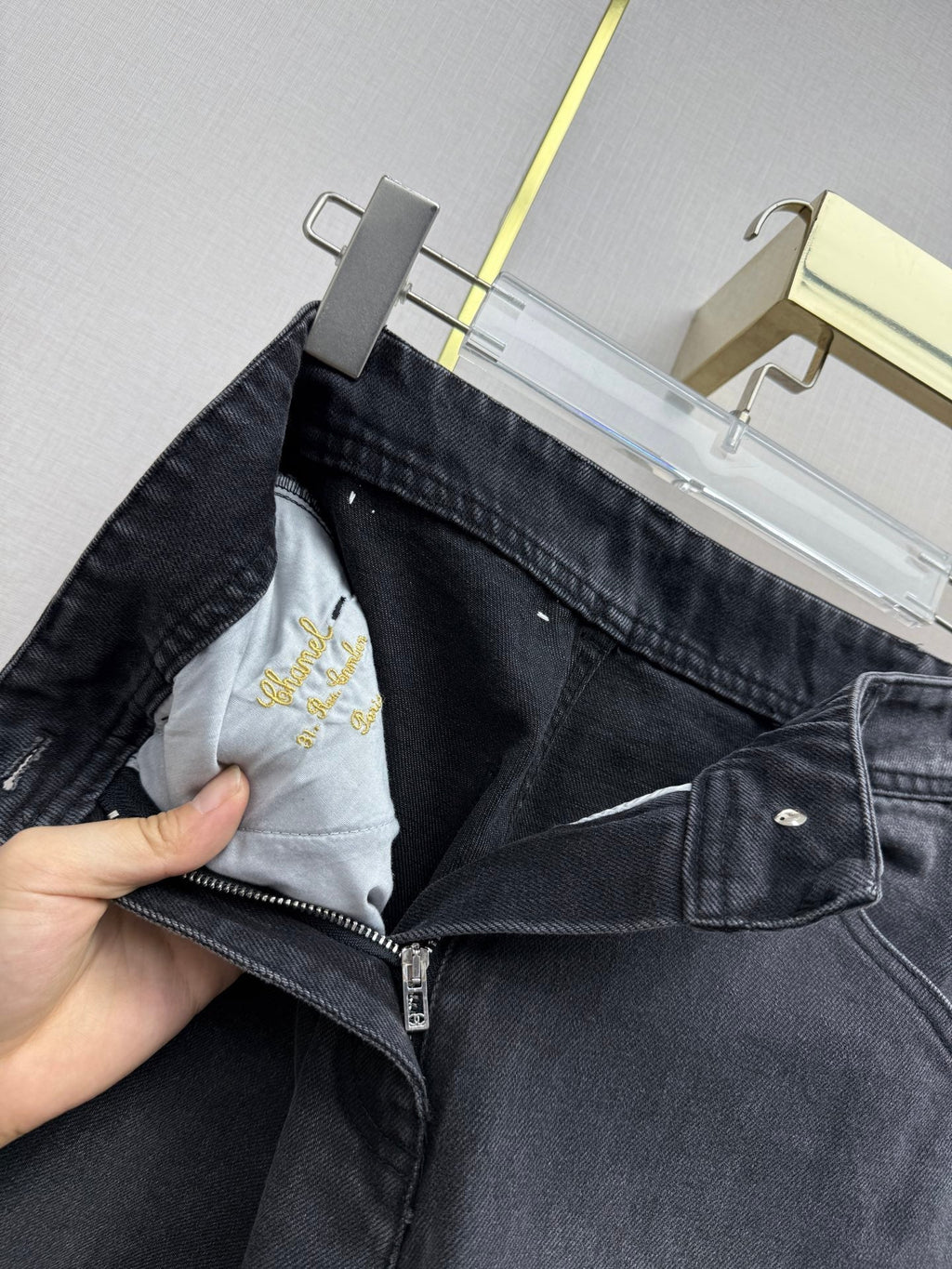 Embroidered Straight-Leg Denim Trousers