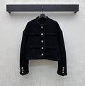 Bound-Edge Crew-Neck Tweed Jacket