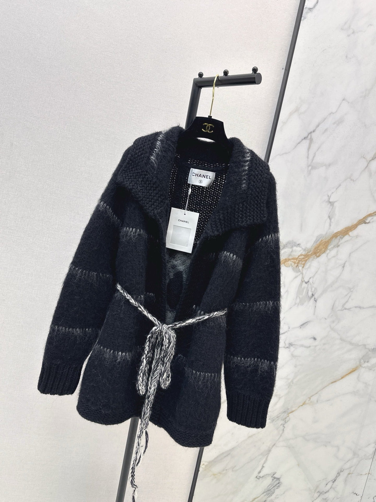 Belted Mohair Cardigan