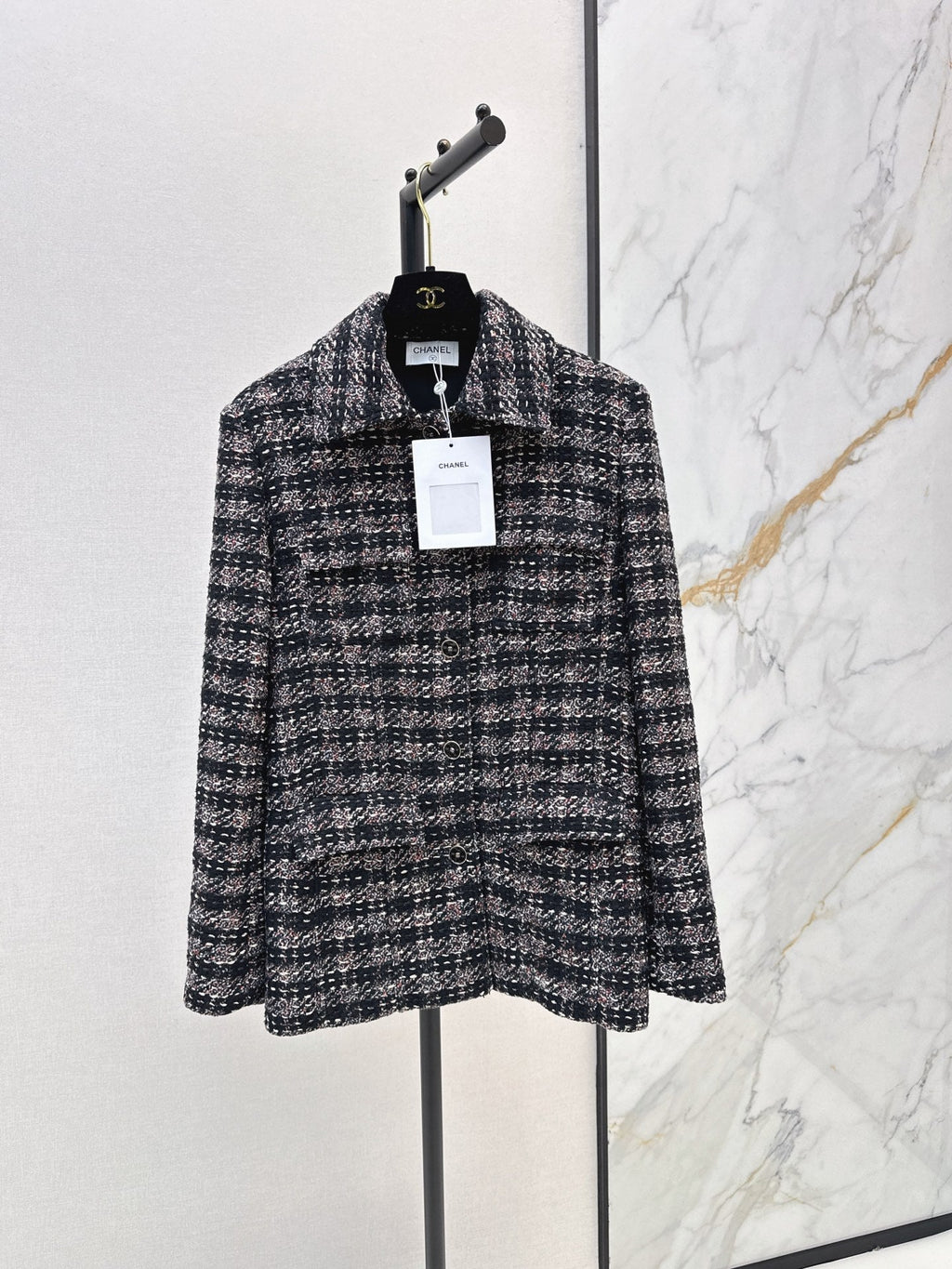 Mid-length tweed jacket