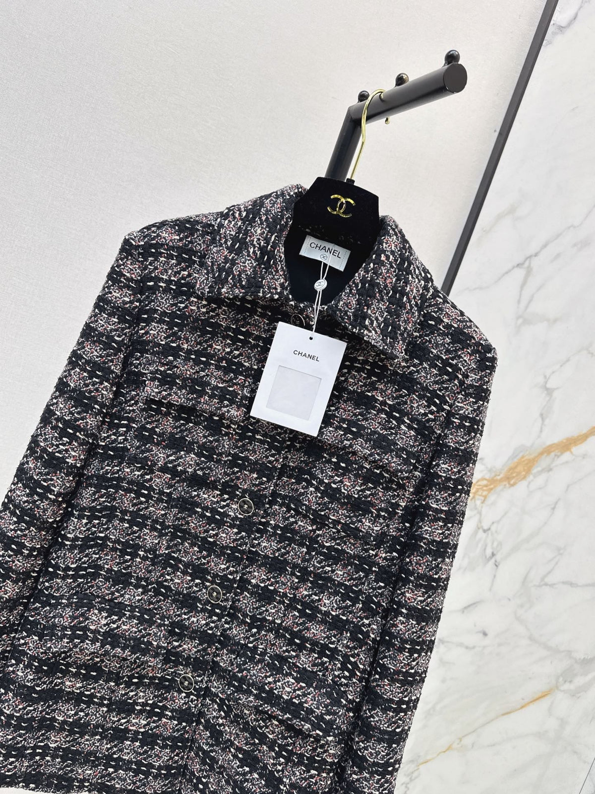 Mid-length tweed jacket