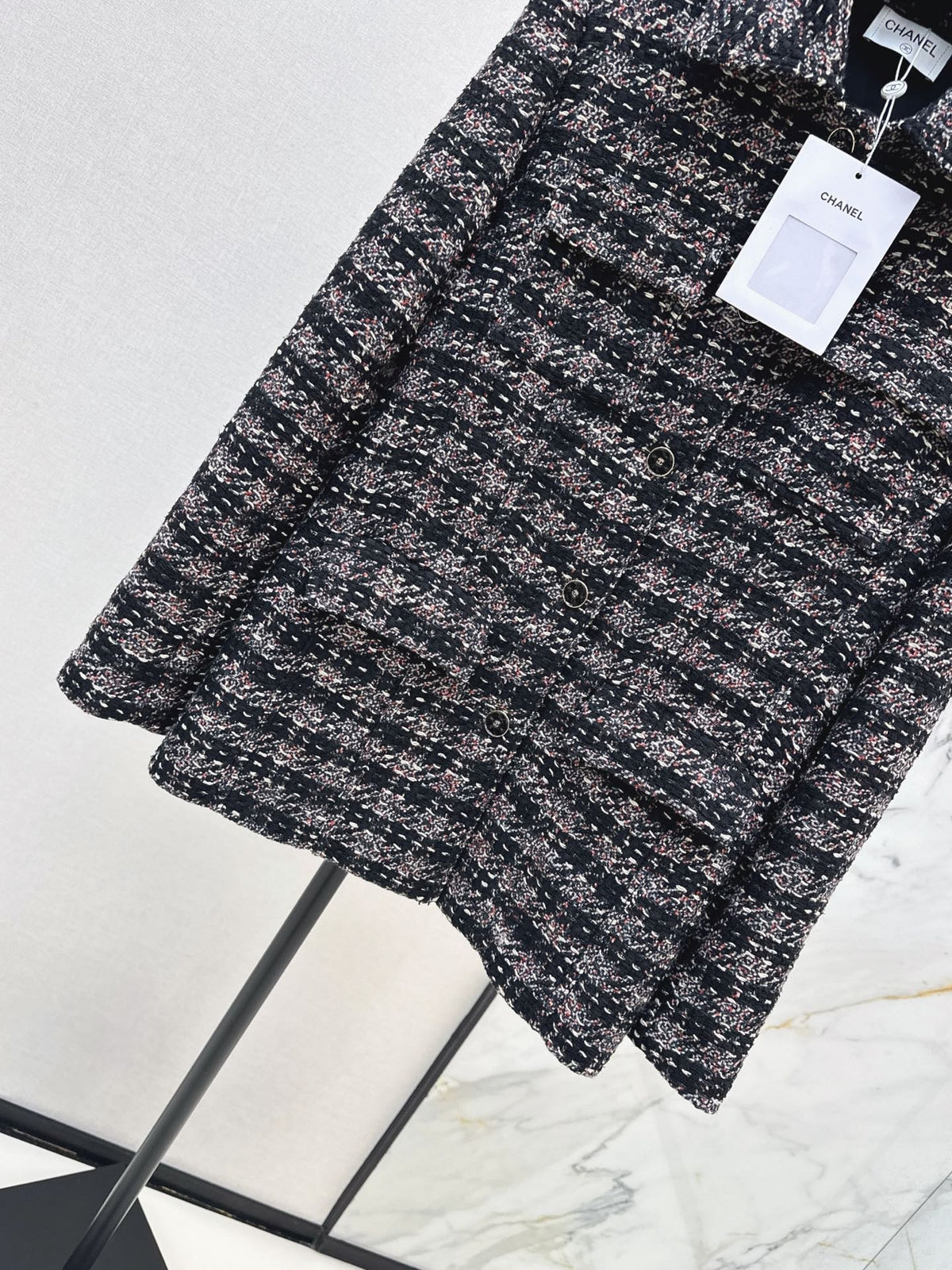 Mid-length tweed jacket
