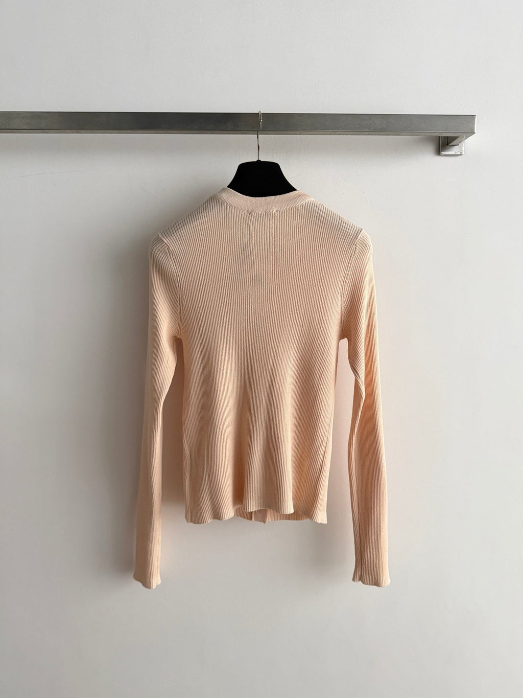 Vertical-Ribbed Knit Cardigan