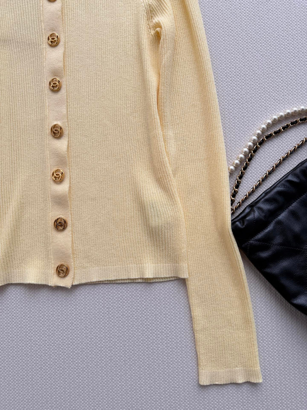Vertical-Ribbed Knit Cardigan