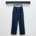 Leather-Patch Bootcut Denim Trousers