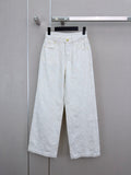 Jacquard wide-leg denim trousers