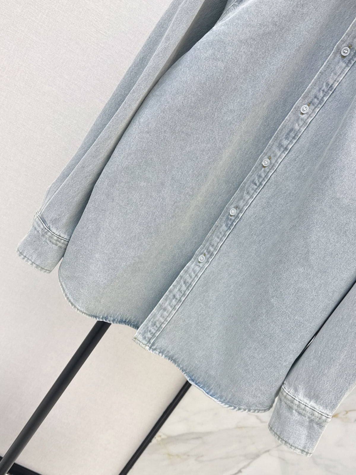 Vintage-Washed Denim Shirt