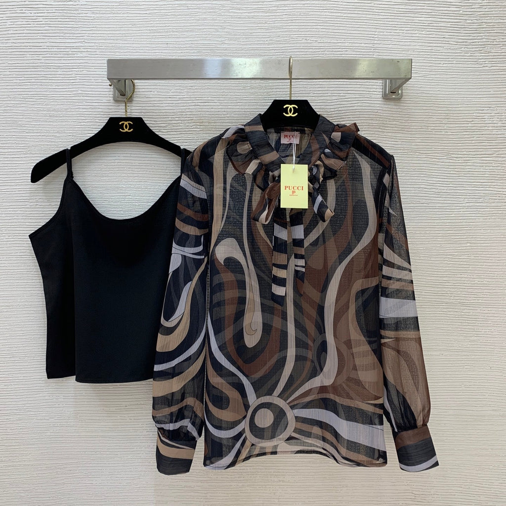 Pucci/26 New Retro Top + Solid Color Camisole
