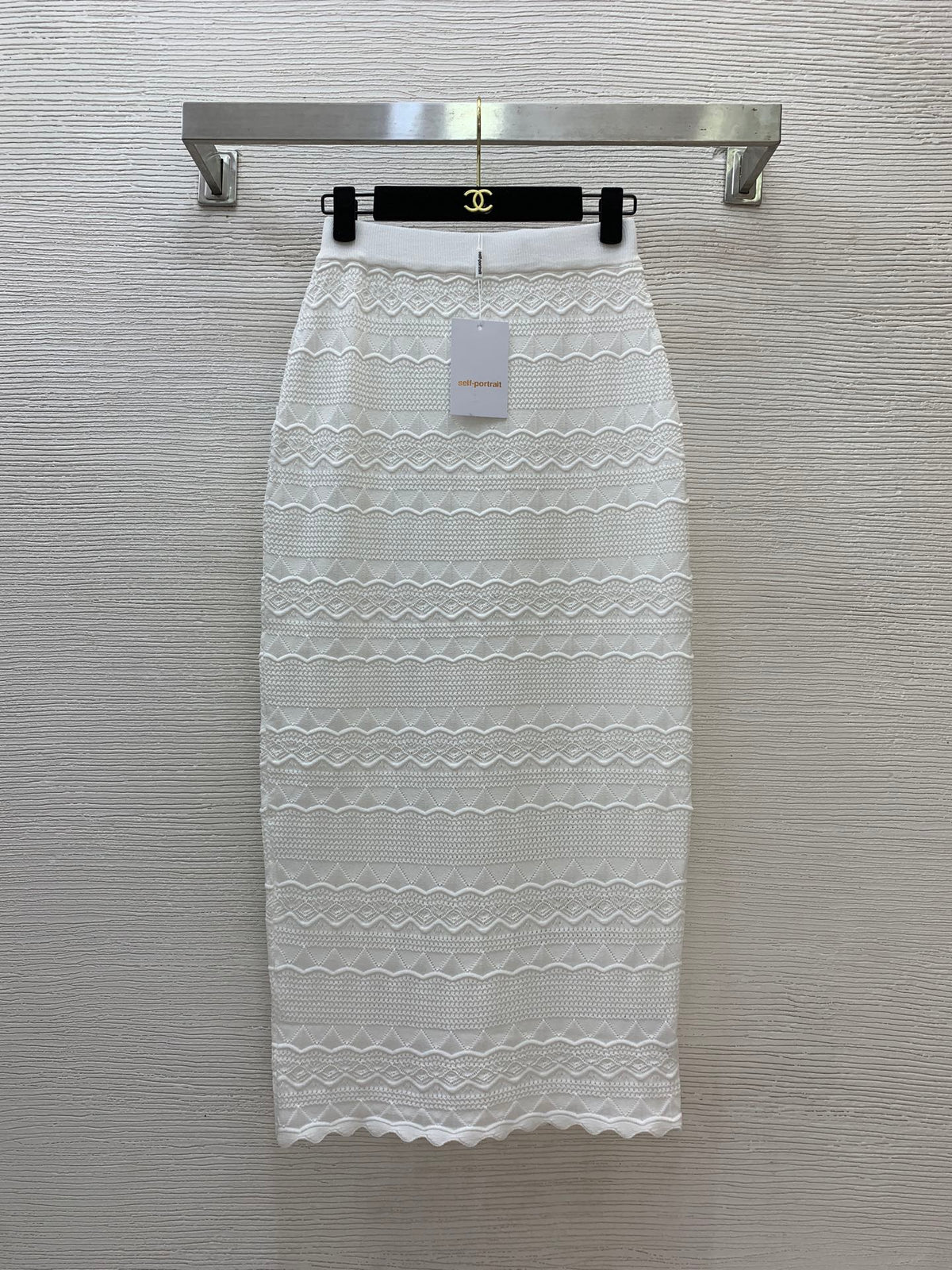 self-portrait/26 New Knitted Cardigan + Midi Skirt