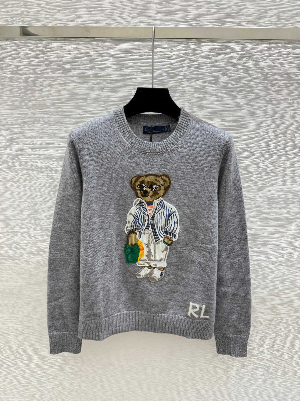 Ralph Lauren / 26 New Bear Embroidered Crew Neck Knit Sweater