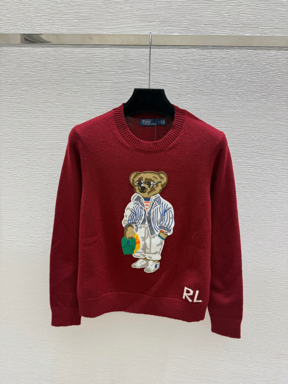 Ralph Lauren / 26 New Bear Embroidered Crew Neck Knit Sweater