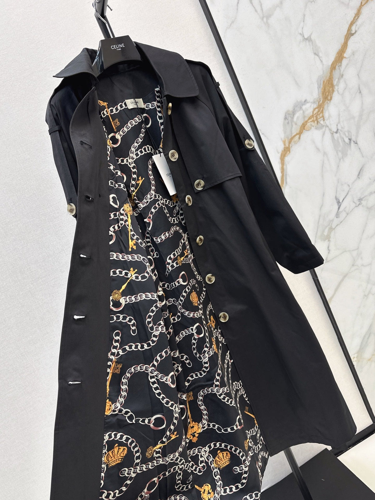 Celine/26 Early Autumn New Style Early Autumn New Style Notched Collar Belted Trench Coat