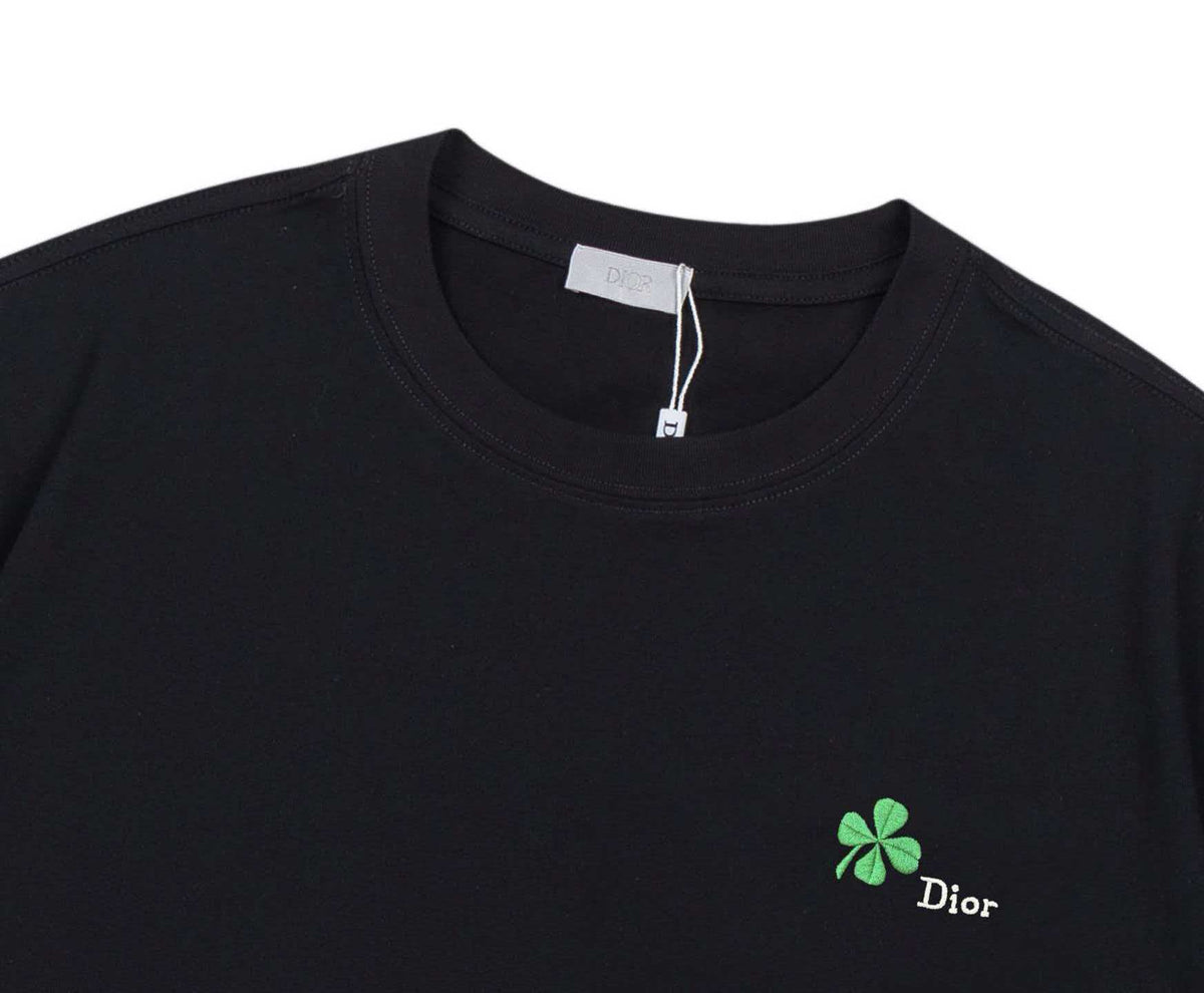 2026 new high-density embroidered green clover logo unisex short sleeved t-shirt