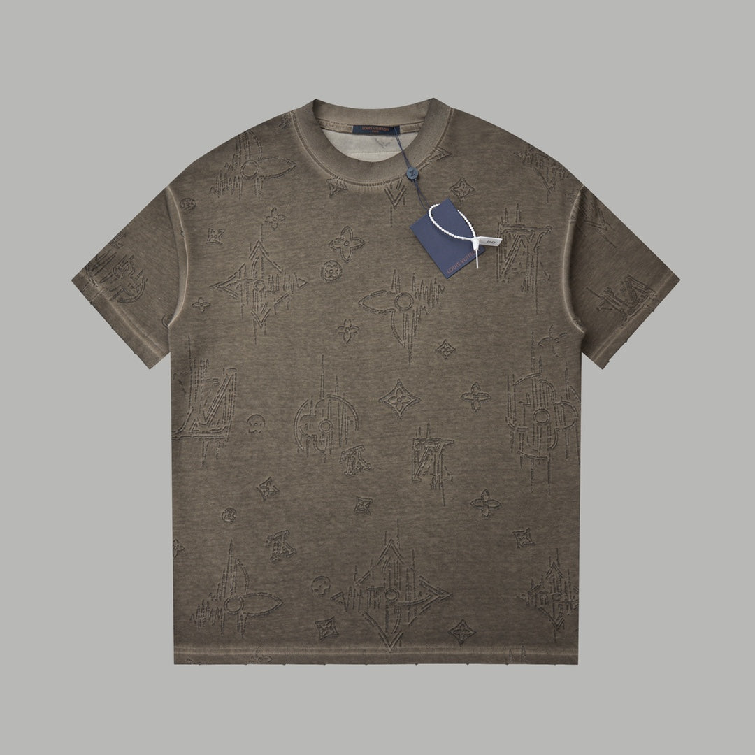 Burnt jacquard short sleeved shirt