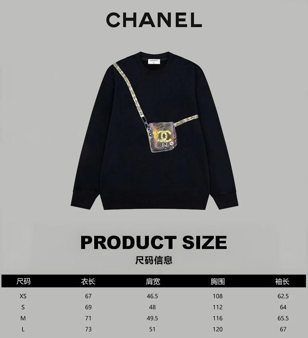 Printed looped long sleeved hoodie