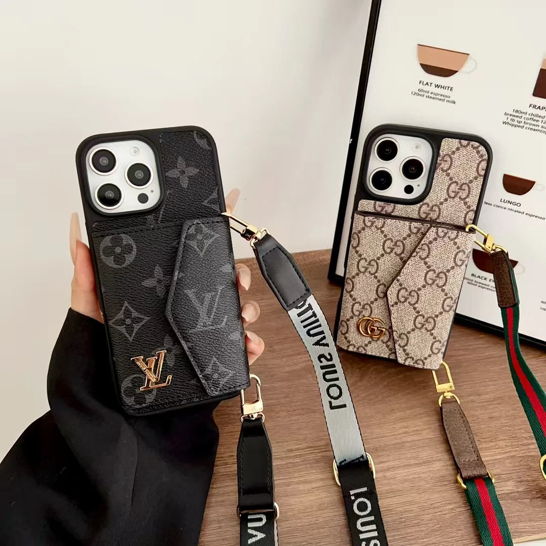 Horizontal multi slot organ card case phone case