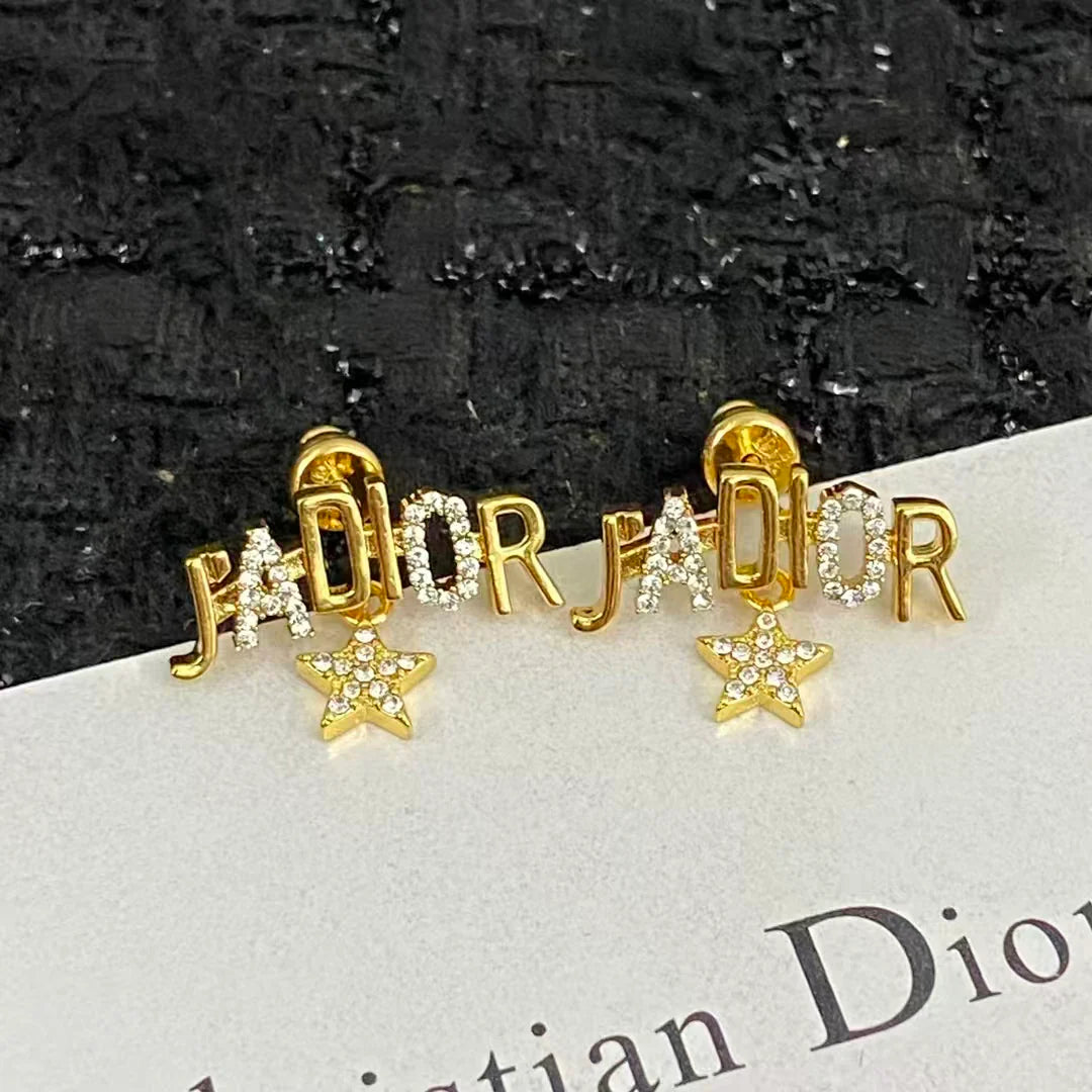 New letter star earrings