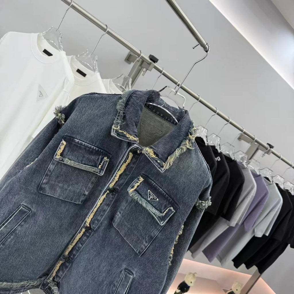 New tassel worn denim jacket