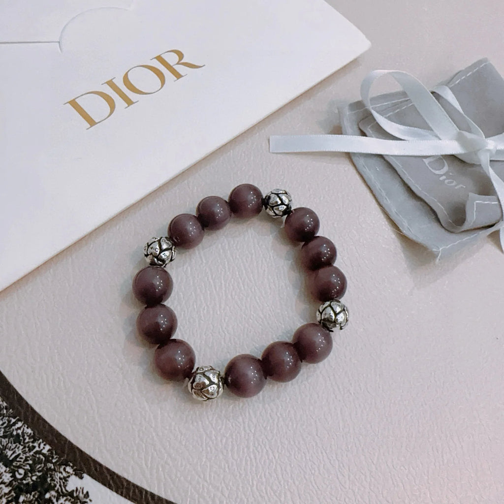 Multi element agate and Thai silver style bracelet