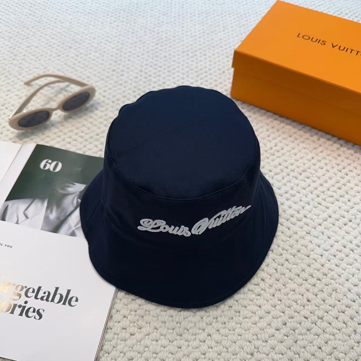 New double-sided embroidered fisherman hat