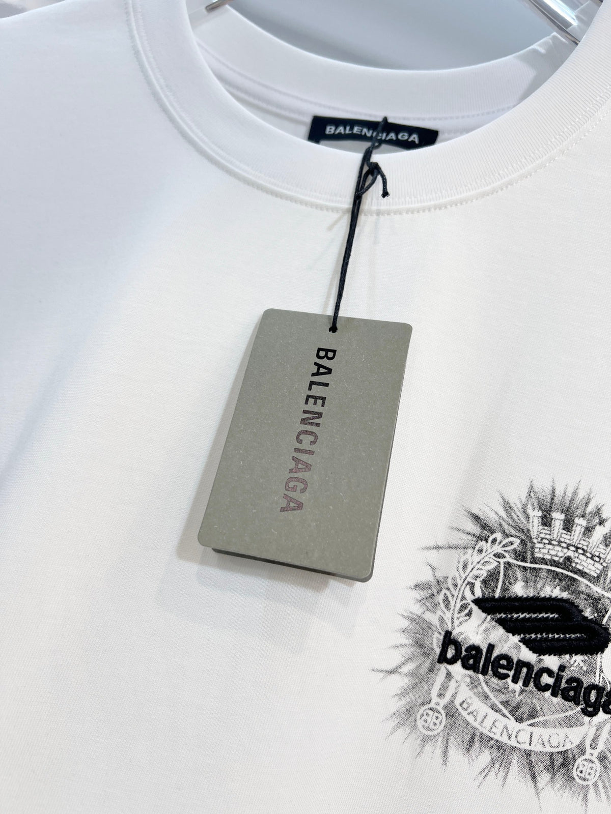 Wheat ear embroidered letter logo t-shirt