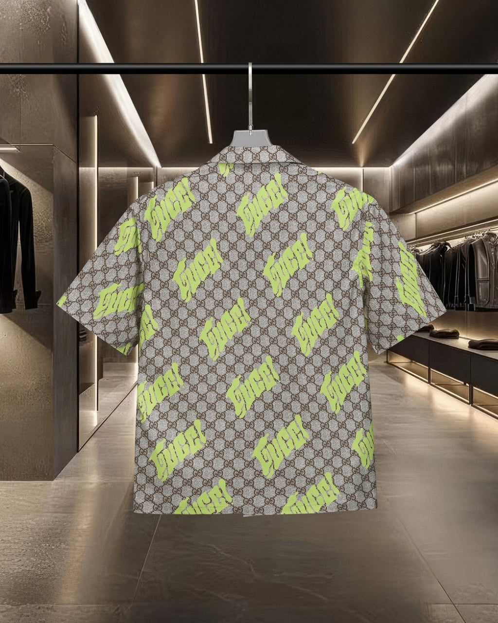 Classic full print bullet screen double G digital printed short sleeved shirt