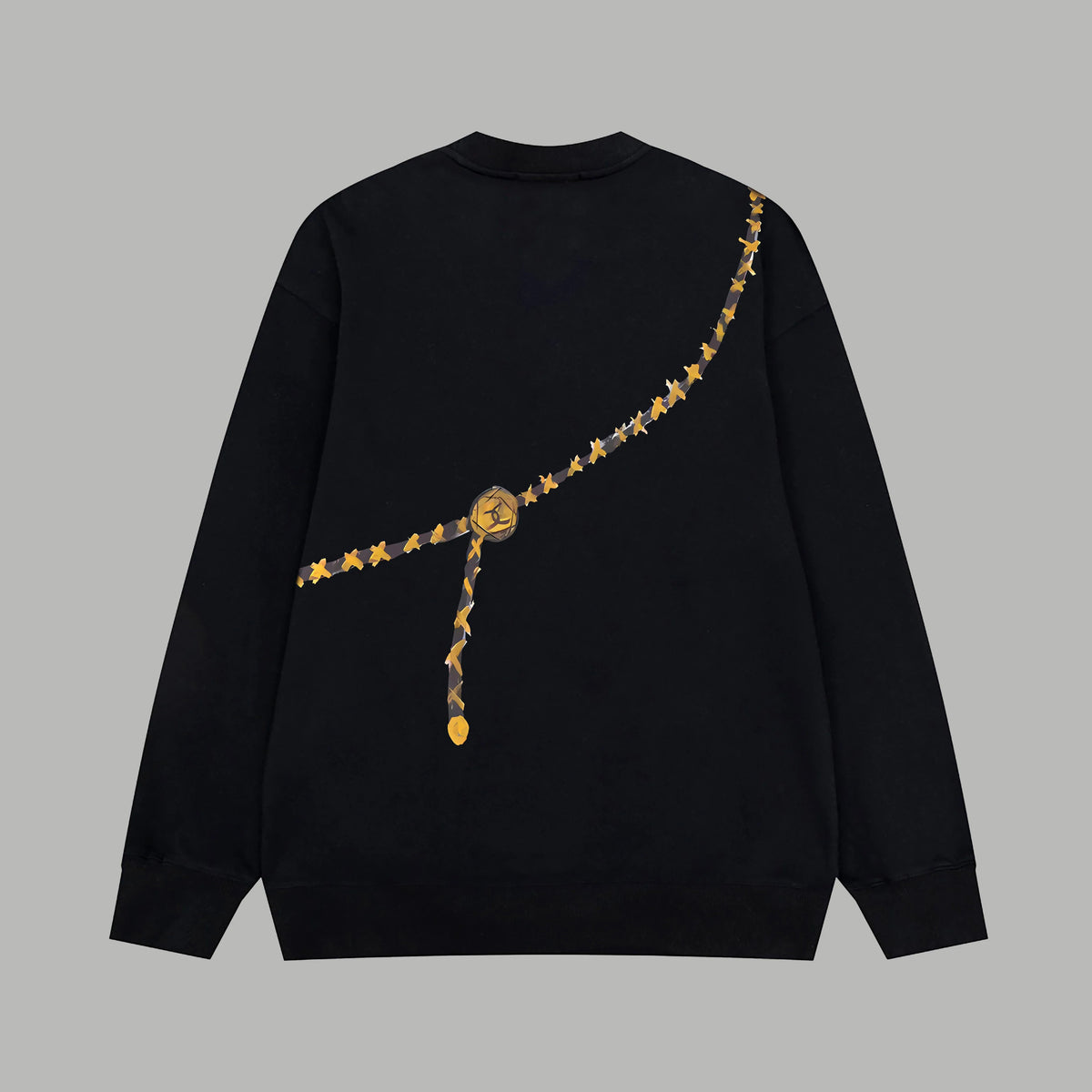 Printed looped long sleeved hoodie