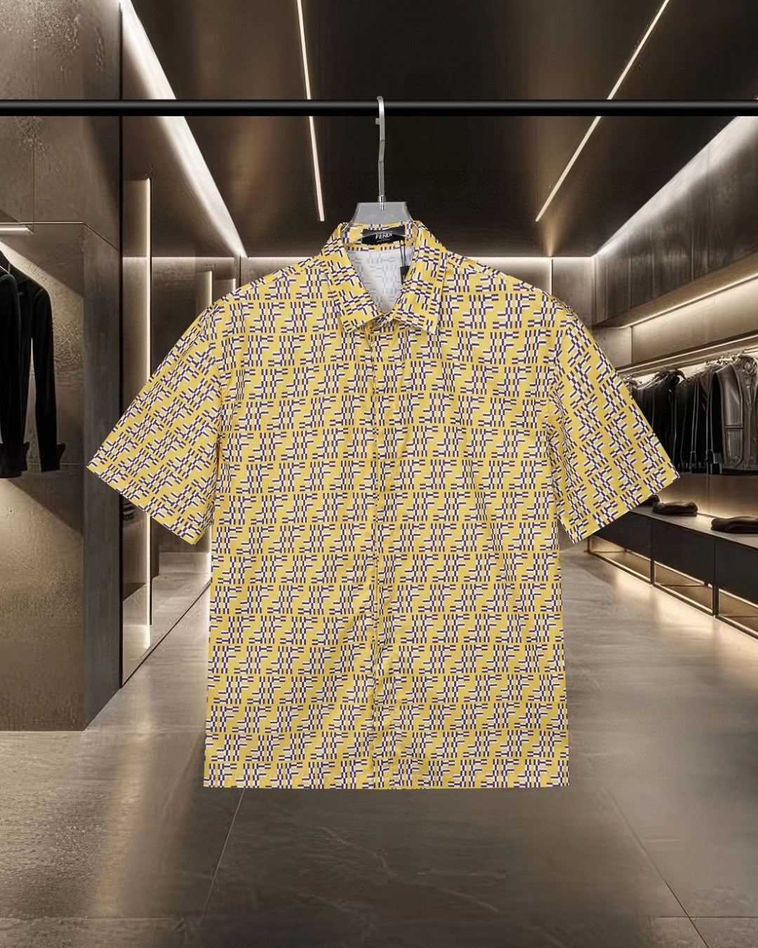 Classic digital logo printed short sleeved shirt