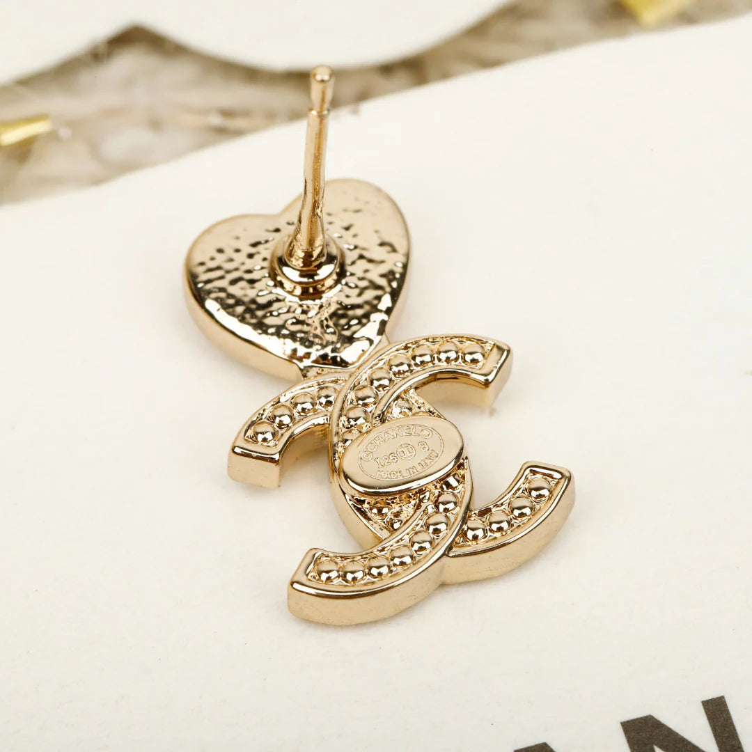 Double heart earrings