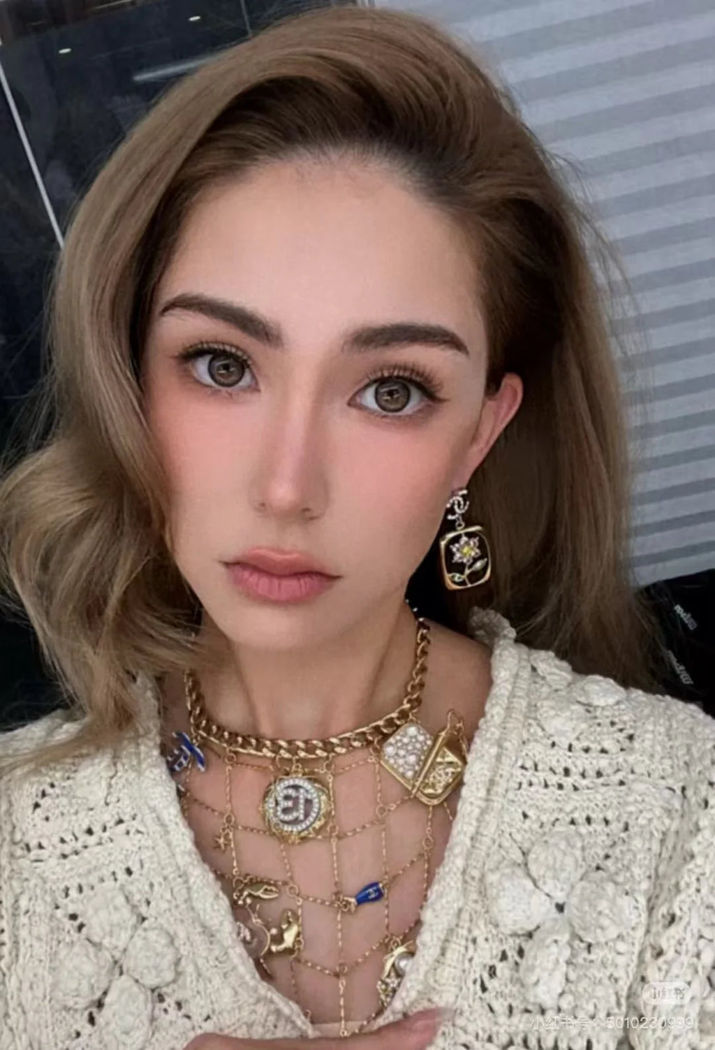 New Camellia Letter Earrings