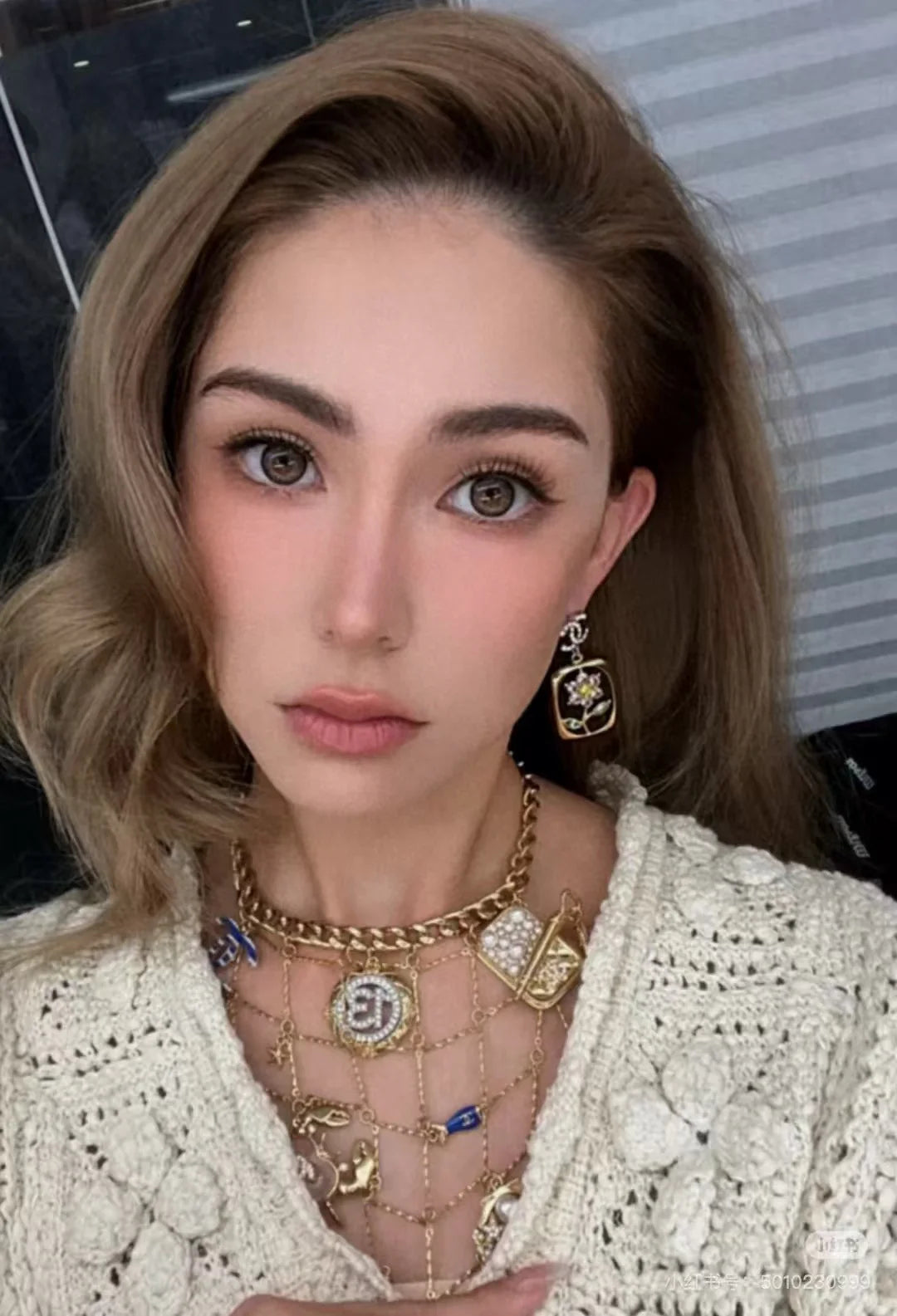 New Camellia Letter Earrings