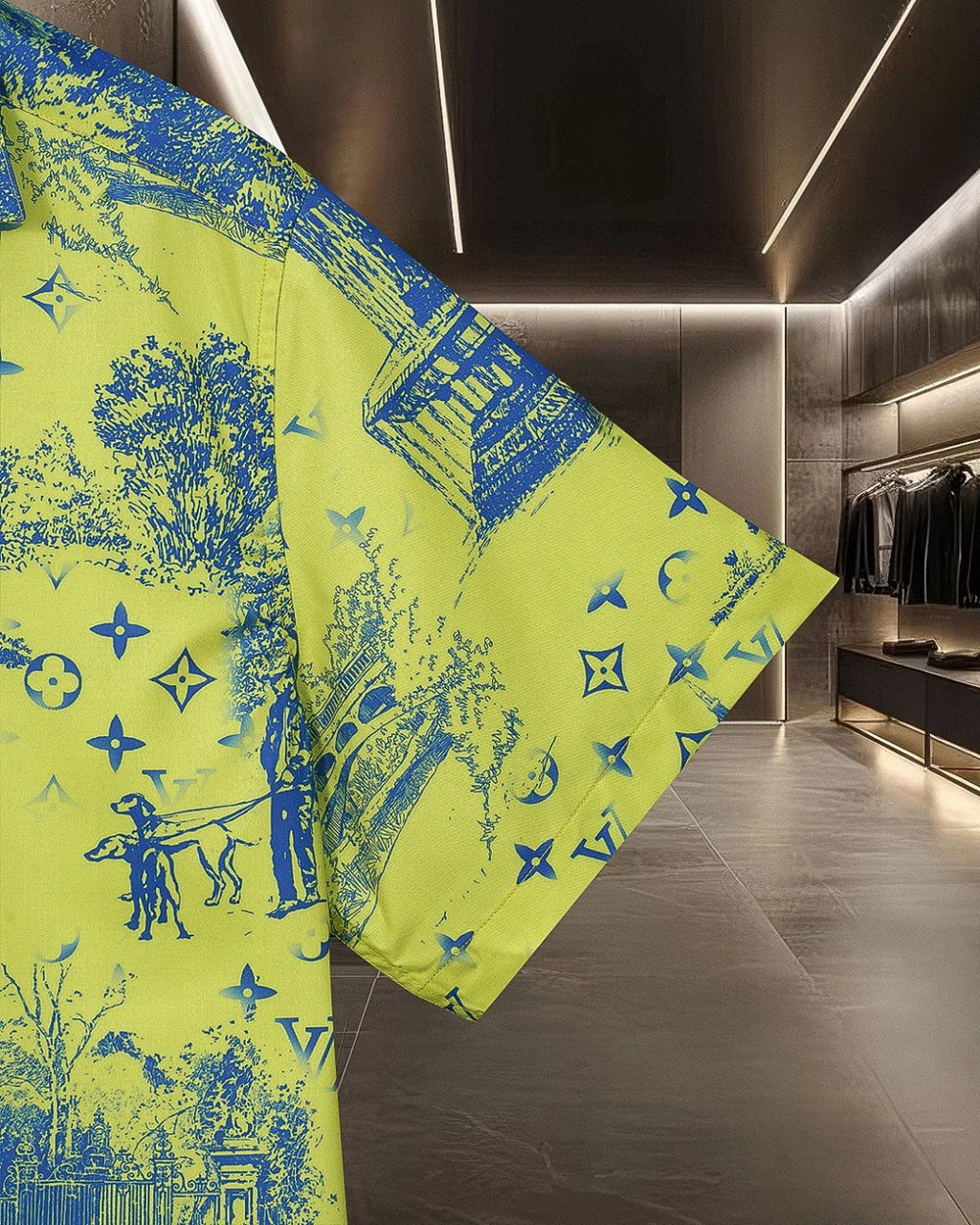 Digital printed short sleeved shirt