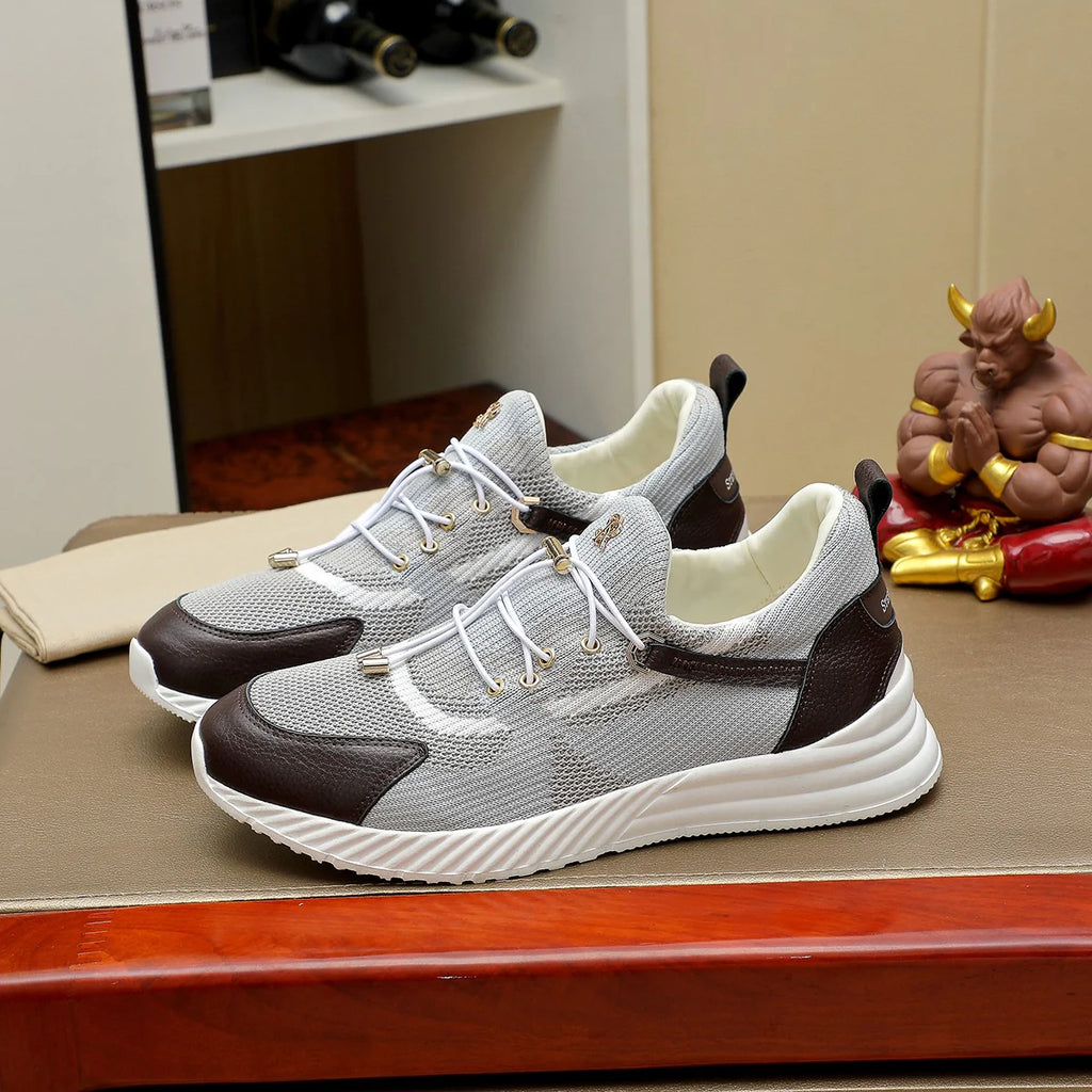 Calf leather sports shoes