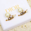 New pearl letter earrings