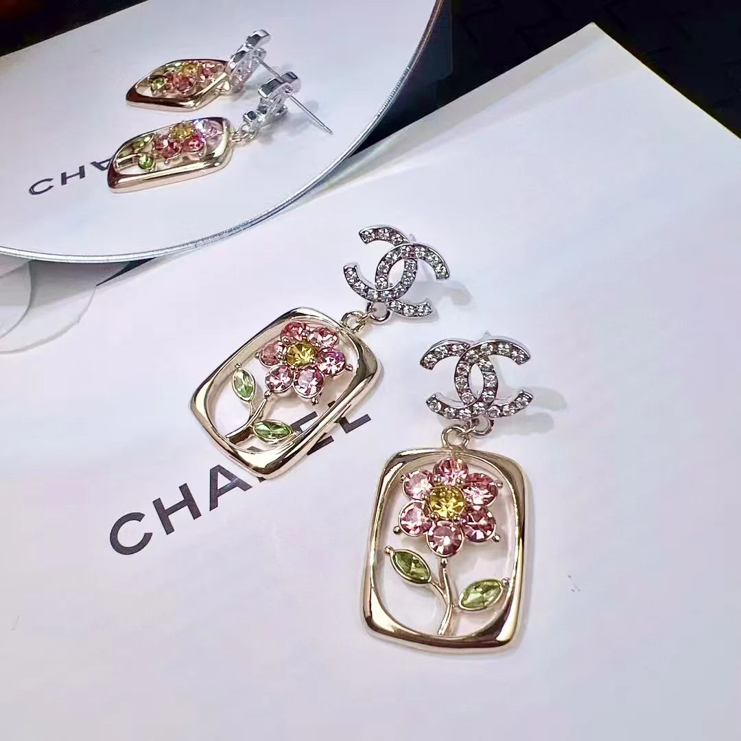 New Camellia Letter Earrings