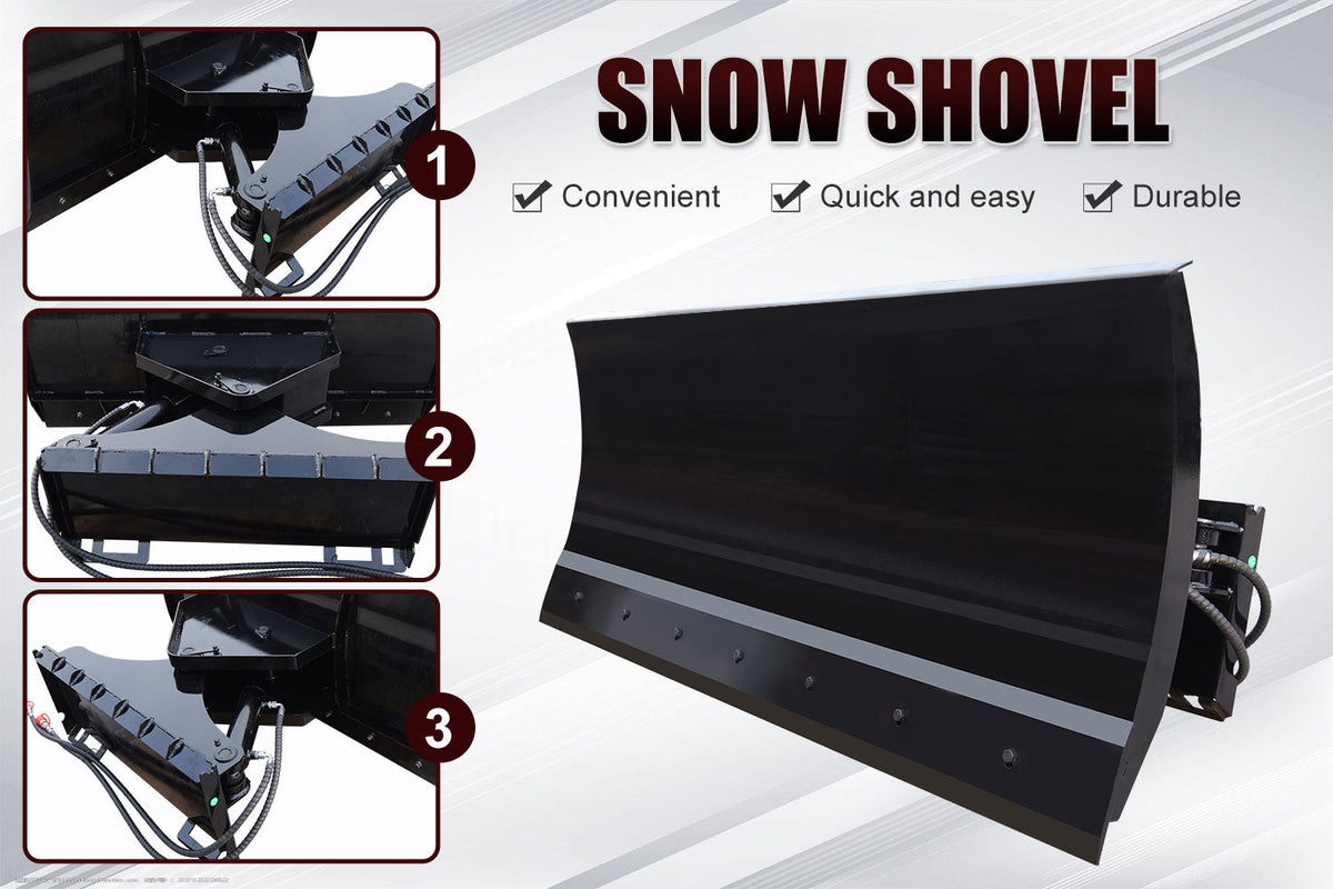 MMS 70" Skid Steer Bulldozer Blade / Snow Plow Pusher 30° Left & Right Snow Plow Pusher Attachment