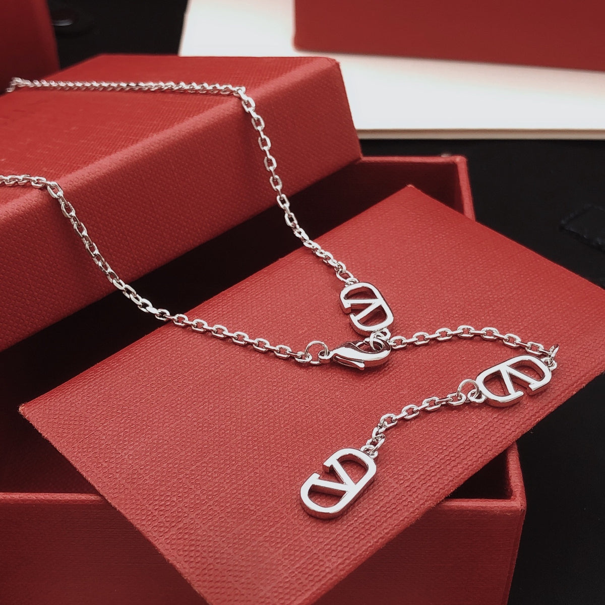 Black cherry bow necklace