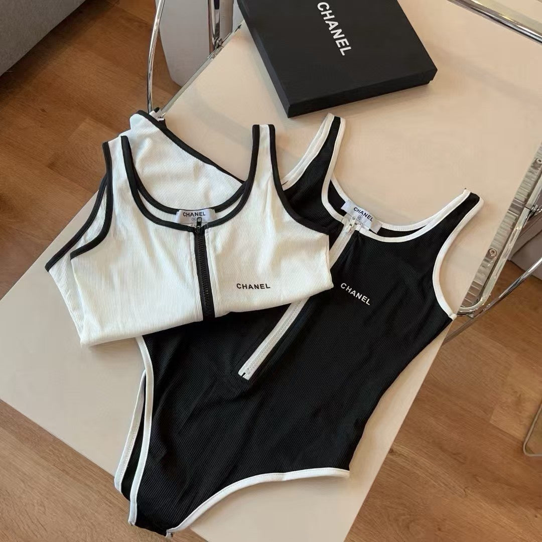 Hot selling zipper one-piece swimsuit