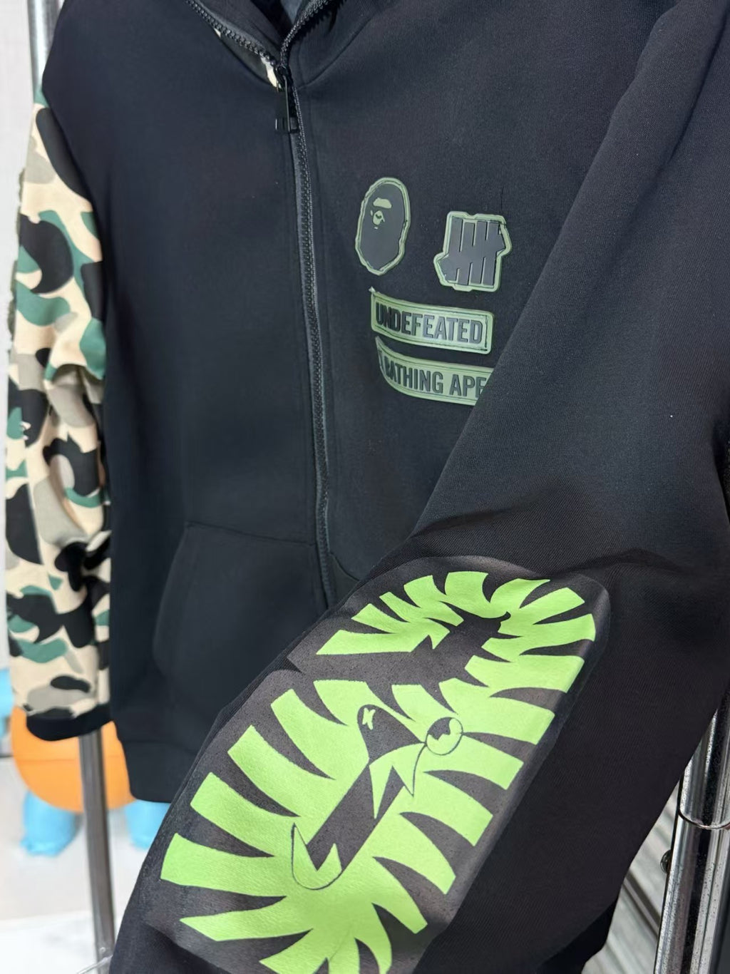 Smiling hooded zipper jacket