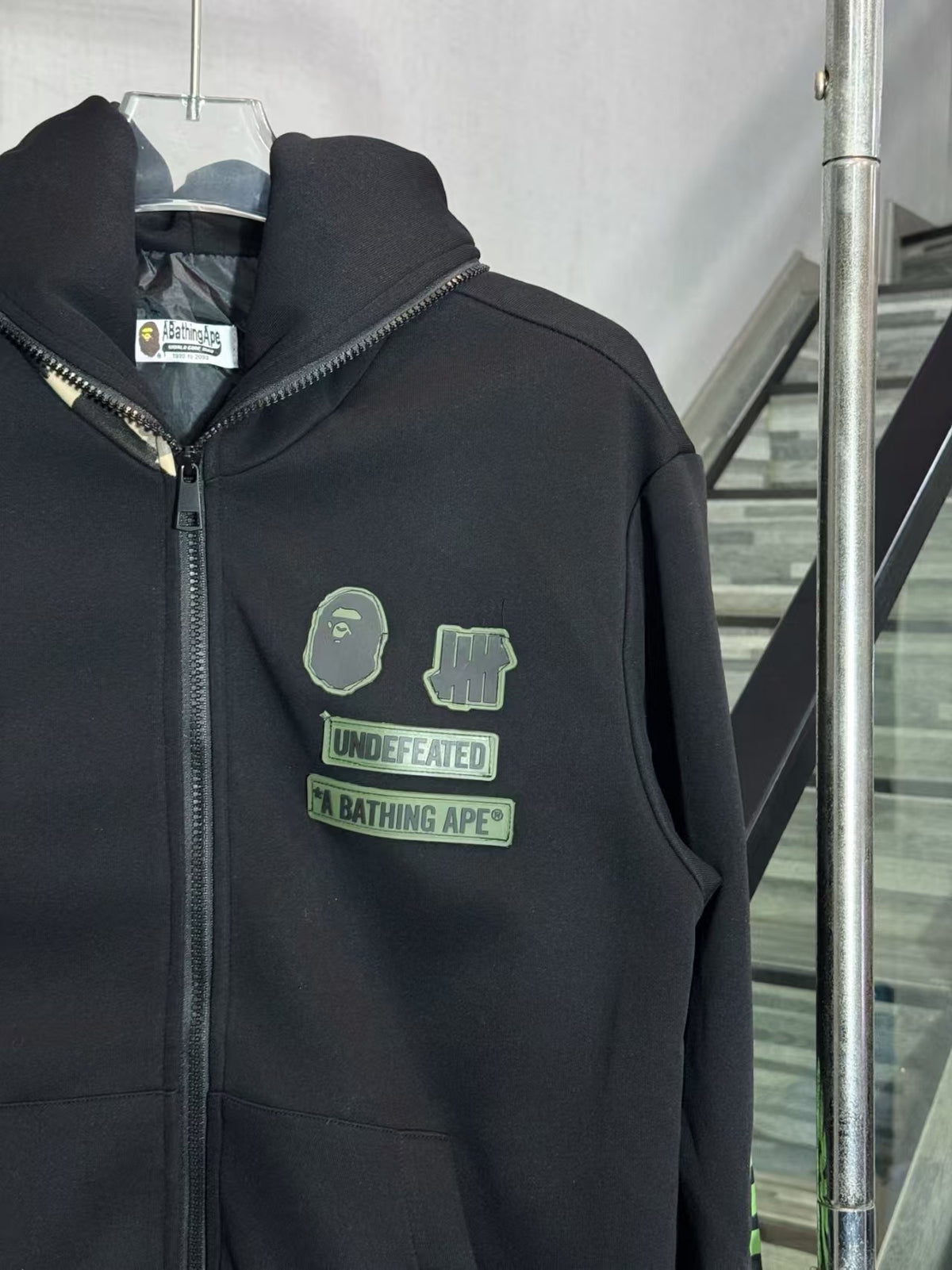 Smiling hooded zipper jacket