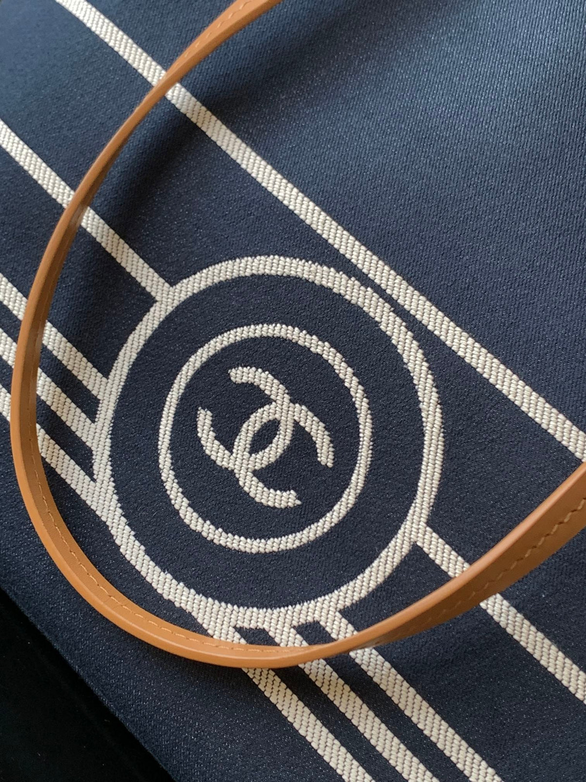 2026 Border Tote Bag Blue Brown Denim Canvas Leather
