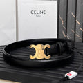 25mm Medium Triomphe Belt in Taurillon Black Leather 176283